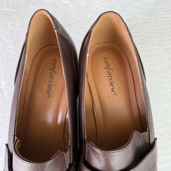 Size 9.5WW - Comfortview Women's The Maya Slip On Shootie Brown - Picture 3 of 9